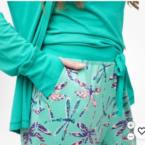 NWT munki munki Teal dragonfly Pajama Set size xl. 3 piece set! - Picture 5 of 6